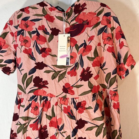 Dokotoo Women Summer Dress Boho Floral Drawstring V Neck Chiffon Lantern Medium - Picture 6 of 8